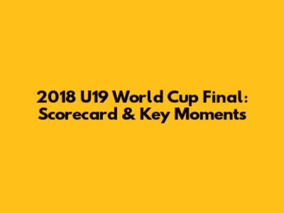 2018 U19 World Cup Final: Scorecard & Key Moments