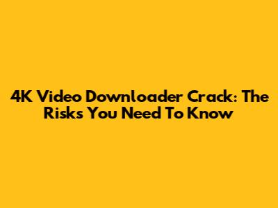 4K Video Downloader Crack: The Risks You Need To Know