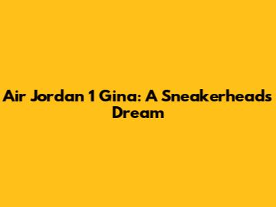 Air Jordan 1 Gina: A Sneakerhead's Dream