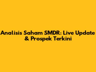 Analisis Saham SMDR: Live Update & Prospek Terkini