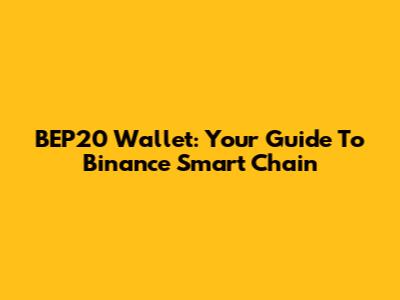 BEP20 Wallet: Your Guide To Binance Smart Chain