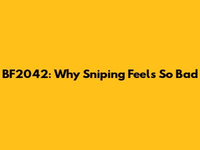 BF2042: Why Sniping Feels So Bad