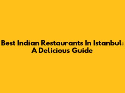 Best Indian Restaurants In Istanbul: A Delicious Guide