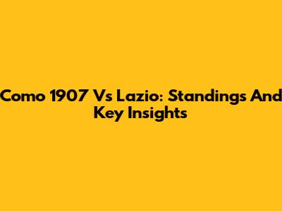 Como 1907 Vs Lazio: Standings And Key Insights