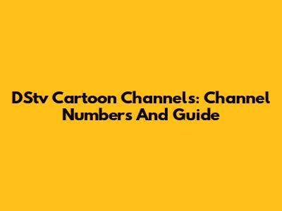 DStv Cartoon Channels: Channel Numbers And Guide