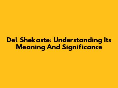 Del Shekaste: Understanding Its Meaning And Significance