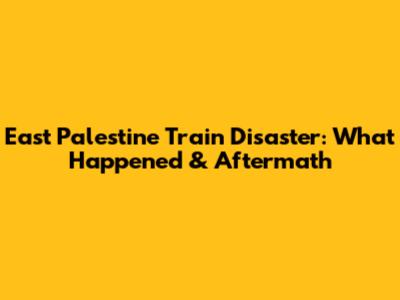 East Palestine Train Disaster: What Happened & Aftermath