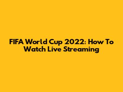 FIFA World Cup 2022: How To Watch Live Streaming
