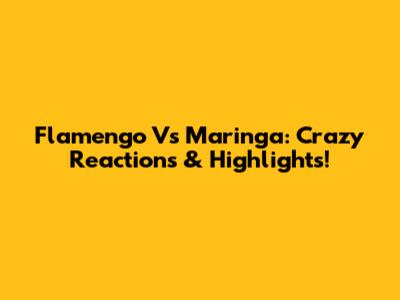 Flamengo Vs Maringa: Crazy Reactions & Highlights!