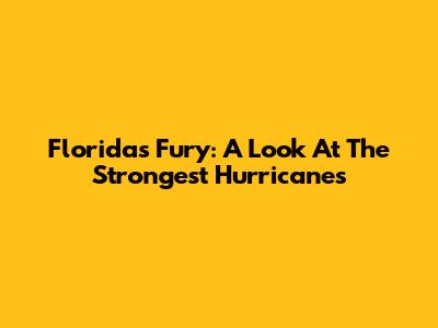 Florida's Fury: A Look At The Strongest Hurricanes