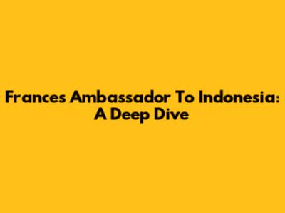 France's Ambassador To Indonesia: A Deep Dive