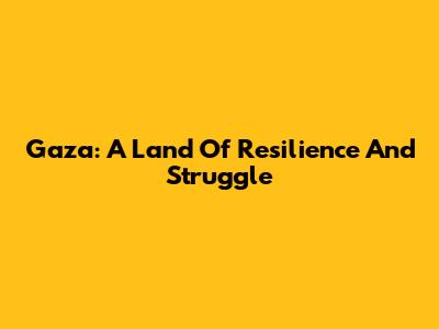Gaza: A Land Of Resilience And Struggle