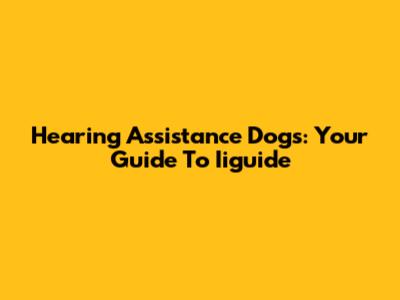 Hearing Assistance Dogs: Your Guide To Iiguide