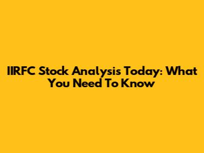 IIRFC Stock Analysis Today: What You Need To Know