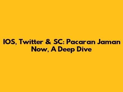 IOS, Twitter & SC: Pacaran Jaman Now, A Deep Dive
