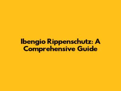 Ibengio Rippenschutz: A Comprehensive Guide