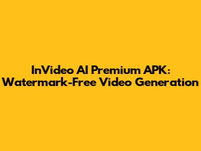 InVideo AI Premium APK: Watermark-Free Video Generation