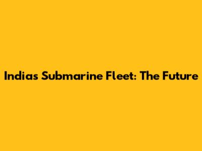 India's Submarine Fleet: The Future