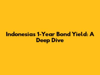 Indonesia's 1-Year Bond Yield: A Deep Dive
