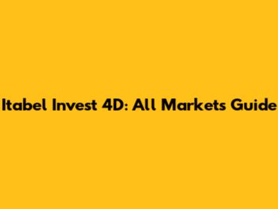 Itabel Invest 4D: All Markets Guide