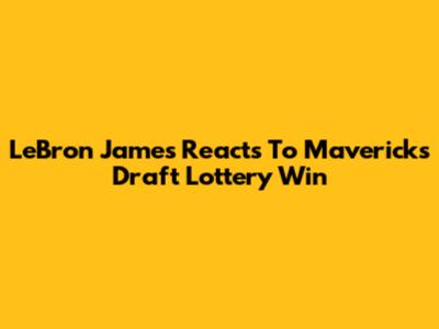 LeBron James Reacts To Mavericks' Draft Lottery Win