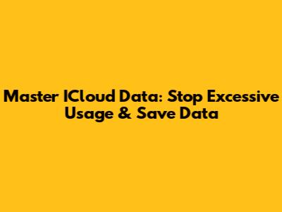 Master ICloud Data: Stop Excessive Usage & Save Data