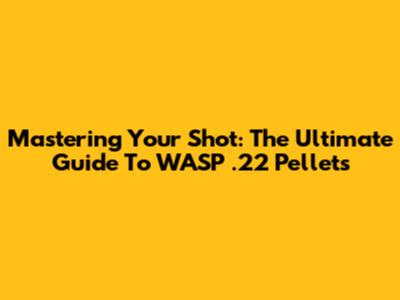 Mastering Your Shot: The Ultimate Guide To WASP .22 Pellets