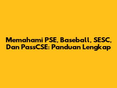 Memahami PSE, Baseball, SESC, Dan PassCSE: Panduan Lengkap