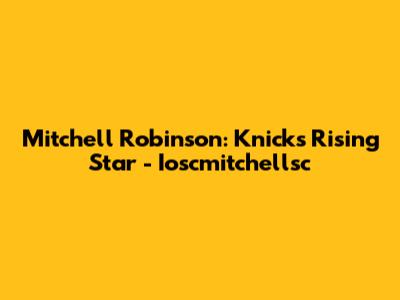 Mitchell Robinson: Knicks' Rising Star - Ioscmitchellsc