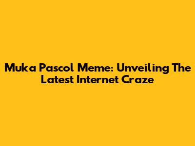 Muka Pascol Meme: Unveiling The Latest Internet Craze