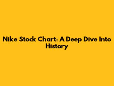 Nike Stock Chart: A Deep Dive Into History