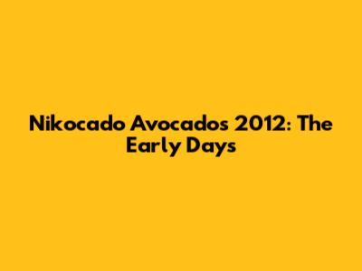 Nikocado Avocado's 2012: The Early Days
