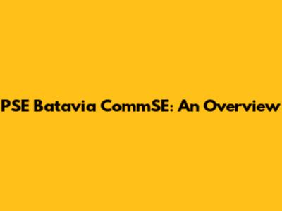 PSE Batavia CommSE: An Overview