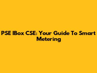 PSE IBox CSE: Your Guide To Smart Metering