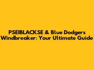 PSEIBLACKSE & Blue Dodgers Windbreaker: Your Ultimate Guide