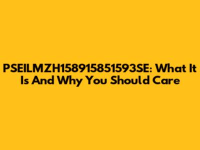 PSEILMZH158915851593SE: What It Is And Why You Should Care