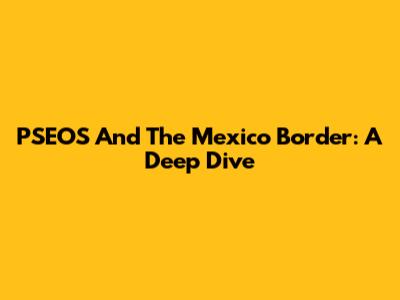 PSEOS And The Mexico Border: A Deep Dive