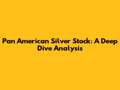Pan American Silver Stock: A Deep Dive Analysis