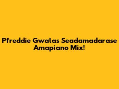 Pfreddie Gwala's Seadamadarase Amapiano Mix!