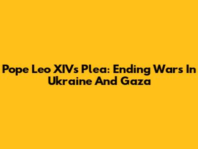 Pope Leo XIV's Plea: Ending Wars In Ukraine And Gaza