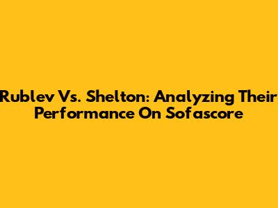 Rublev Vs. Shelton: Analyzing Their Performance On Sofascore