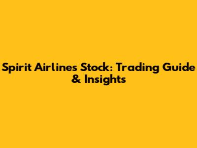 Spirit Airlines Stock: Trading Guide & Insights