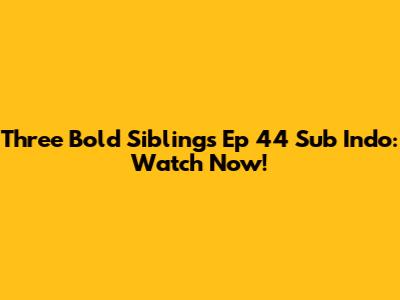 Three Bold Siblings Ep 44 Sub Indo: Watch Now!