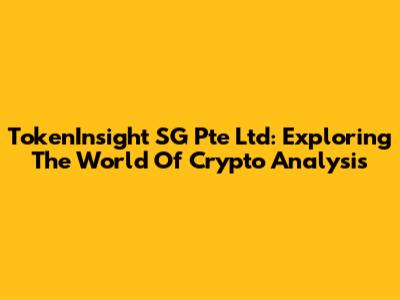 TokenInsight SG Pte Ltd: Exploring The World Of Crypto Analysis