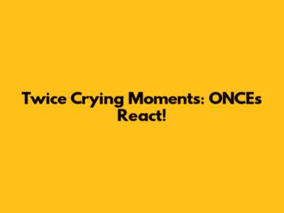 Twice Crying Moments: ONCEs React!