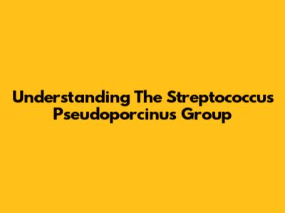 Understanding The Streptococcus Pseudoporcinus Group