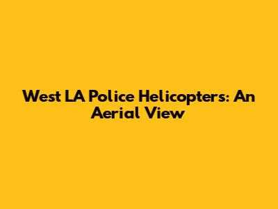 West LA Police Helicopters: An Aerial View