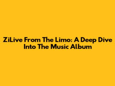 ZiLive From The Limo: A Deep Dive Into The Music Album