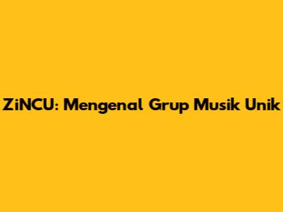 ZiNCU: Mengenal Grup Musik Unik