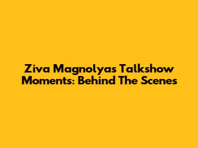 Ziva Magnolya's Talkshow Moments: Behind The Scenes
